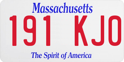 MA license plate 191KJ0