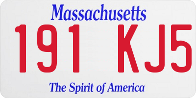 MA license plate 191KJ5