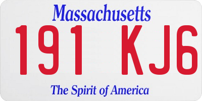 MA license plate 191KJ6