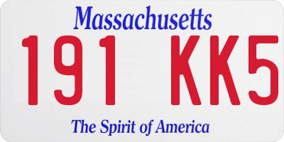 MA license plate 191KK5