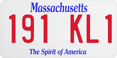 MA license plate 191KL1