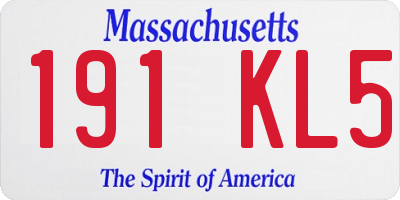 MA license plate 191KL5
