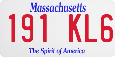 MA license plate 191KL6