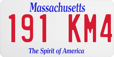 MA license plate 191KM4