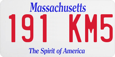 MA license plate 191KM5