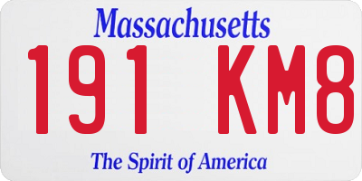 MA license plate 191KM8