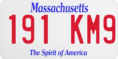 MA license plate 191KM9