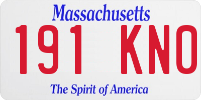 MA license plate 191KN0