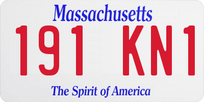 MA license plate 191KN1