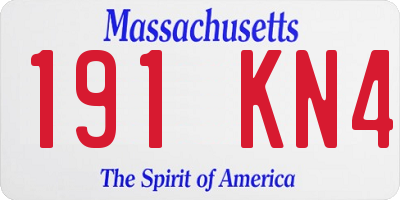 MA license plate 191KN4