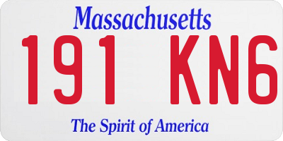 MA license plate 191KN6