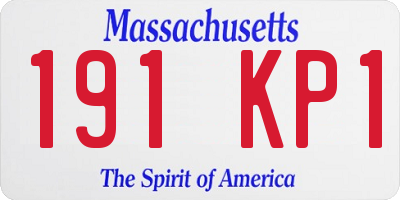 MA license plate 191KP1