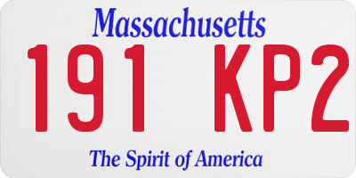 MA license plate 191KP2