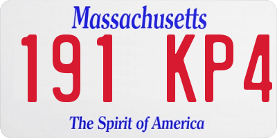 MA license plate 191KP4