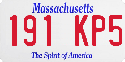 MA license plate 191KP5