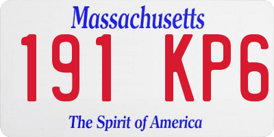 MA license plate 191KP6