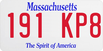 MA license plate 191KP8