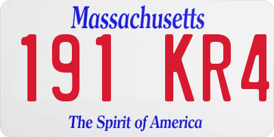 MA license plate 191KR4