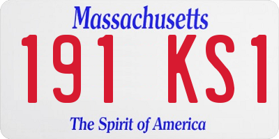MA license plate 191KS1
