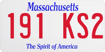 MA license plate 191KS2