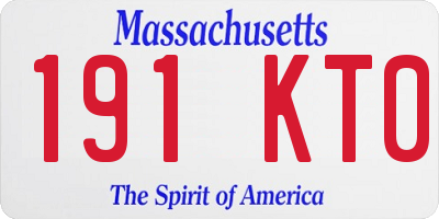 MA license plate 191KT0