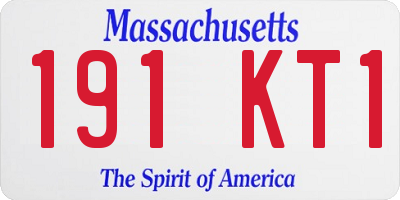 MA license plate 191KT1