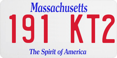 MA license plate 191KT2