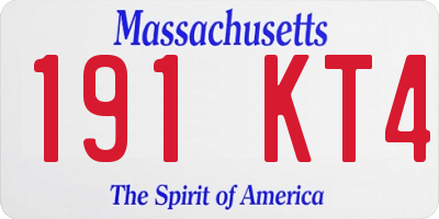 MA license plate 191KT4