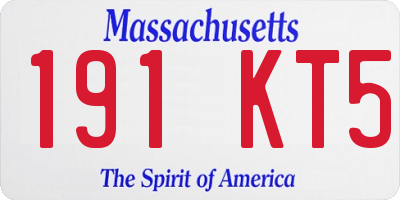 MA license plate 191KT5