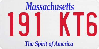 MA license plate 191KT6