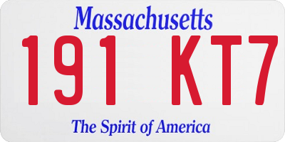 MA license plate 191KT7