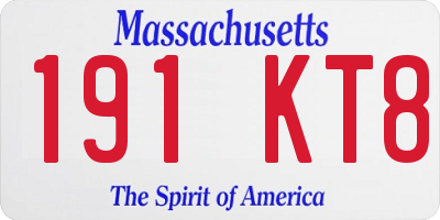 MA license plate 191KT8