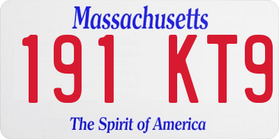MA license plate 191KT9
