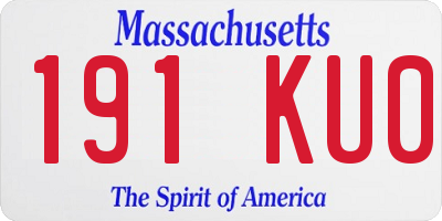 MA license plate 191KU0