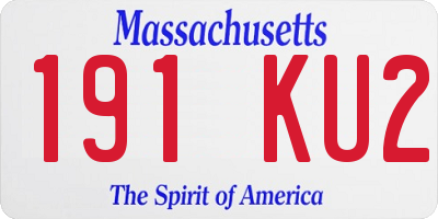 MA license plate 191KU2