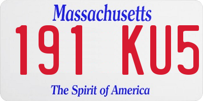 MA license plate 191KU5