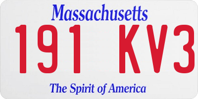 MA license plate 191KV3