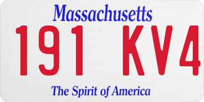 MA license plate 191KV4