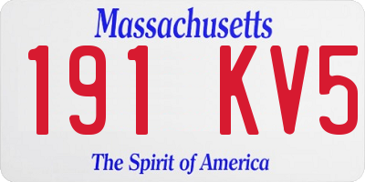 MA license plate 191KV5