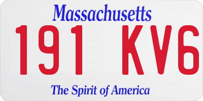 MA license plate 191KV6