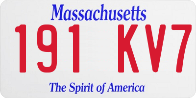 MA license plate 191KV7