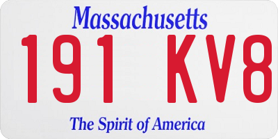 MA license plate 191KV8
