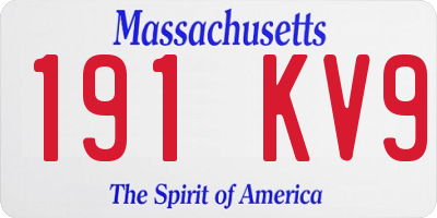 MA license plate 191KV9
