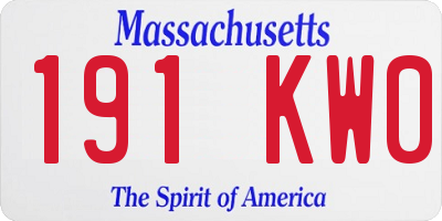 MA license plate 191KW0