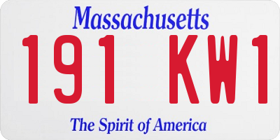MA license plate 191KW1