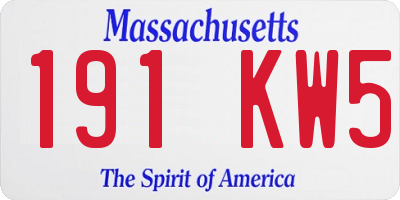 MA license plate 191KW5