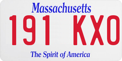 MA license plate 191KX0