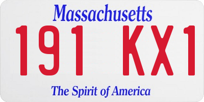 MA license plate 191KX1
