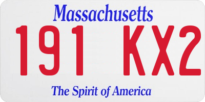 MA license plate 191KX2