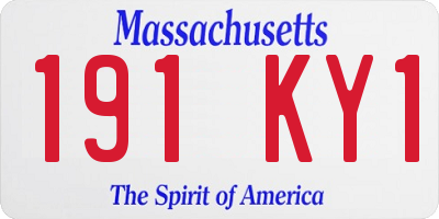 MA license plate 191KY1